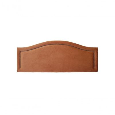 Cabeceira Casal Curva Luxo 140x60 Veludo Terracota - Tachas Fumê