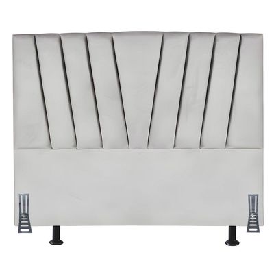 Cabeceira Estofada Solteiro 90 Cm Joana Em Corino Com Frame Cinza