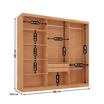 Guarda Roupa Casal Heros 6 Portas E 2 Gavetas Moderna Naturalle