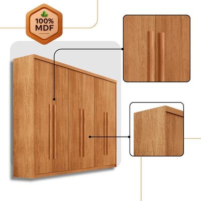 Guarda Roupa Casal Heros 6 Portas E 2 Gavetas Moderna Naturalle