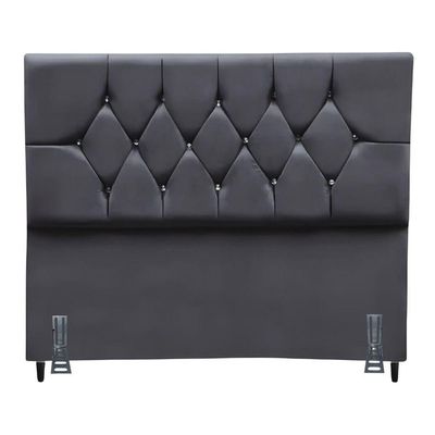 Cabeceira Para Cama Solteiro 90 Cm Camille Com Frame Suede Cinza Escuro