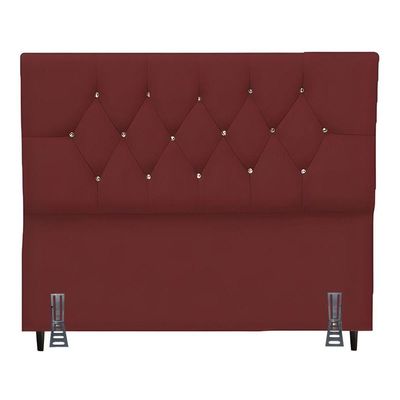 Cabeceira Estofada Solteiro 90 Cm Laís Com Frame Suede Bordo