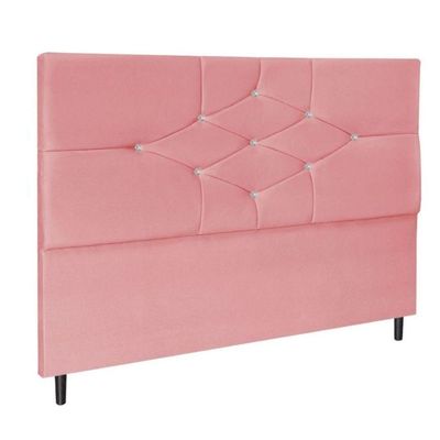 Cabeceira Cama Solteira 90 Cm Virgínia Suede Rosa