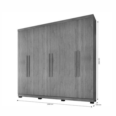 Guarda Roupa Viena 6 Portas 4 Gavetas 10 Prateleiras Cinamomo