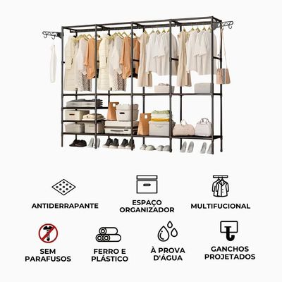 Guarda-roupa Organizador Com 4 Colunas