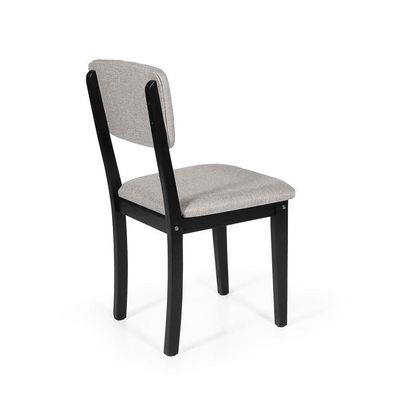 Mesa De Jantar Redonda Gabi Preta 4 Cadeiras Estofadas