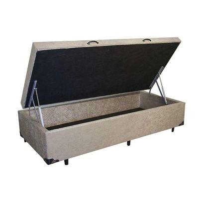 Cama Box Baú Solteiro Sintético Bege 42x88x188