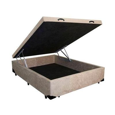 Cama Box Baú Blindado Casal Extremo Reforçado Homequeen Suede Bege 41x138x188