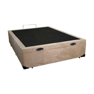 Cama Box Baú Casal Extremo Reforçado Homequeen Suede Bege 41x138x188