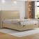 Cama Casal Baú Flutuante Com Cabeceira 140cm Spazio S04 Couríssimo Bege - Lyam Decor
