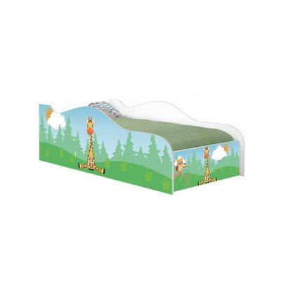 Cama Carro Fun Adesivada Girafa E Coruja Solteiro