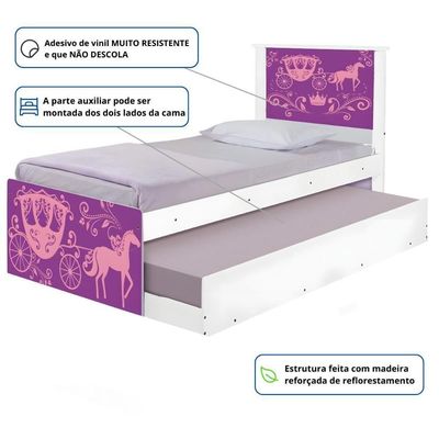 Bicama Juvenil Adesivada Carruagem Princesa