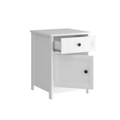 Mesa de Cabeceira 1 Gaveta 1 Porta -114 Branco Ditália