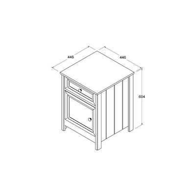 Mesa de Cabeceira 1 Gaveta 1 Porta -114 Branco Ditália