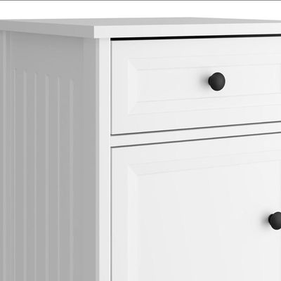 Mesa de Cabeceira 1 Gaveta 1 Porta -114 Branco Ditália