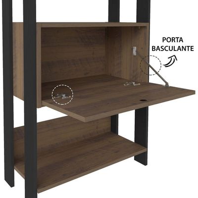 Estante para Livros 1 Porta Basculante 4 Prateleiras Artely