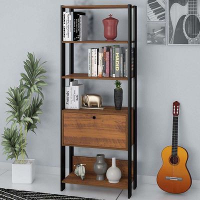 Estante para Livros 1 Porta Basculante 4 Prateleiras Artely