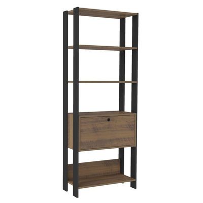 Estante para Livros 1 Porta Basculante 4 Prateleiras Artely