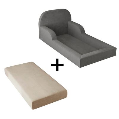 Cama Colchão Montessoriana Infantil Proteção Lateral Balaqui Cinza Grafite