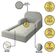 Cama Colchão Montessoriana Infantil Proteção Lateral Balaqui - Cinza Claro