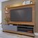 Estante Painel Para 65 Pol Com Led Aracati C04 Freijó Cinza Fosco - Lyam Decor