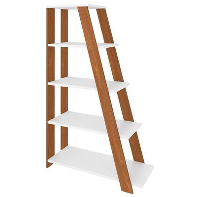 Kit 2 Estante Multiuso Decorativa 5 Prateleiras Stela A06 Freijó/branco - Mpozenato