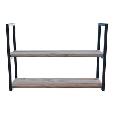 Combo 2 Estantes De Teto Preta 80X20Cm Em Ferro Para Comércio