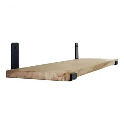 Estante Suspensa Com Par De Mão Francesa 60x50x20cm Preta Para Banheiro