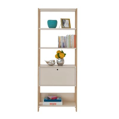 Estante Para Livros Match 1 Porta 3 Prateleiras White/carvalho Artely Off White/carvalho