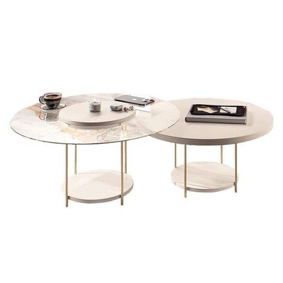Estante Home Theater Titan Off White Cinamomo E Kit Mesa De Centro Sky Off White - Hb Móveis