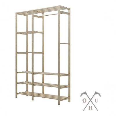 Conjunto Arara Dupla/E Estantes Madeira Pinus C/ Prateleiras E Prateleiras Organizadoras Multiuso Co