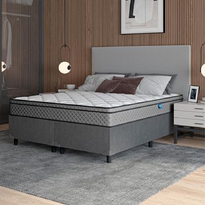 Cama Box Casal Queen Colchão Molas Ensacadas 158x198x62cm