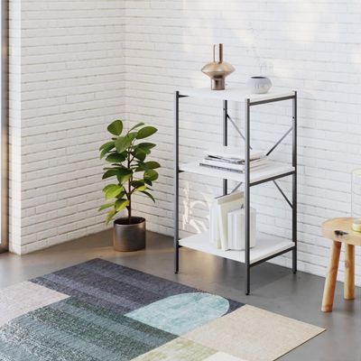 Estante Com 3 Prateleiras 84x45x33cm Tub TUEH843 Branco Chess Est.preta