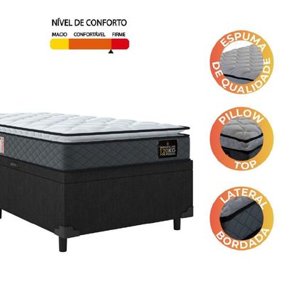 Cama Box Baú Solteiro Colchão Espuma D33 Pillow 88x188x60