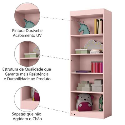 Estante Livreiro Office Organizador E Multiuso 4 Prateleiras J&a Rosa
