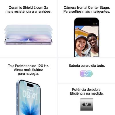Iphone 17 256GB MG6J4BE/A Lavanda Desbloqueado Apple Lavanda