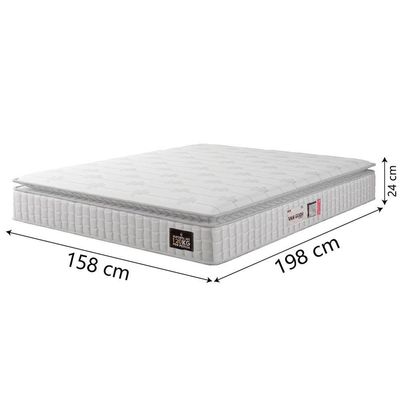 Cama Box Baú Casal Queen Colchão Espuma D33 Pillow Top Van Gogh 158x198x65cm Branco Hellen