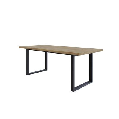 Mesa De Jantar Queens R 200x90x77cm Qemj9200r Vermont Oak - Est.preta Vermont Oak/est.preta