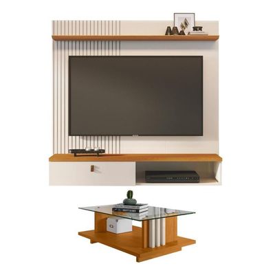 Conjunto íris C/ Mesa De Centro Frizz Cinamomo/off-white