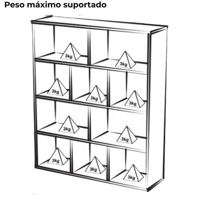 Estante Livreiro 10 Nichos 109x91 Cm Branco Arly Branco