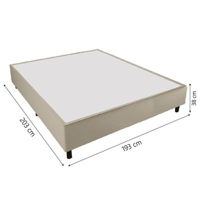 Cama Box Base Casal King 1,93m Suede Marsala Bege