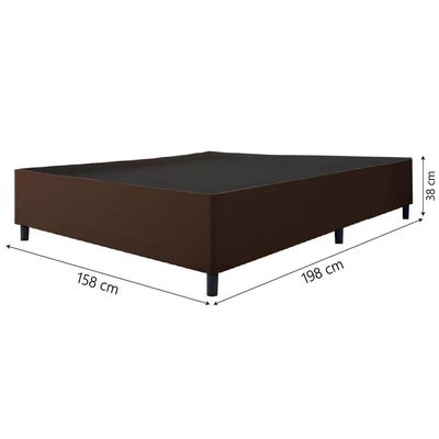 Cama Box Base Casal Queen 1,58m Suede Marsala Marrom