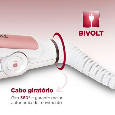 Prancha de Cabelo Alisadora Mondial White Rose Line P50 Bivolt Bivolt