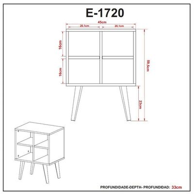 Mesa De Apoio Amêndoa/off White