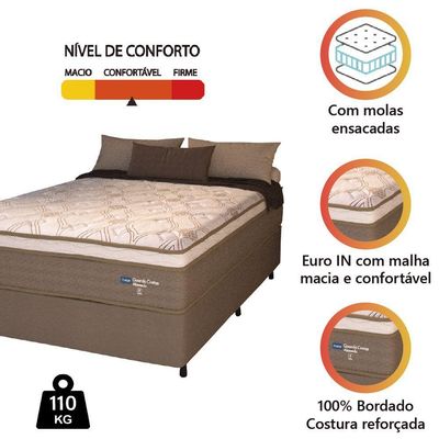 Cama Box Casal Colchão Molas Ensacadas Guarda Costas