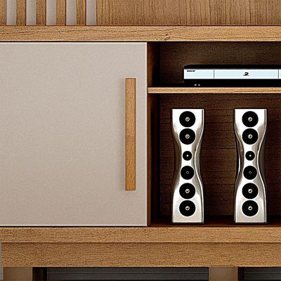 Estante Home Para Tv De Até 60'' Plenus Valdemóveis Cinamomo E Off White