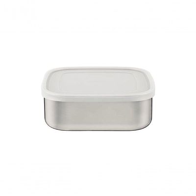Pote Tramontina Freezinox Em Inox Quadrado Com Tampa Plástica 2,1 Litros