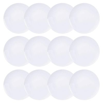 Jogo 12 Pratos Raso Porcelana Branco Liso 25cm para Jantar Tramontina Leonora