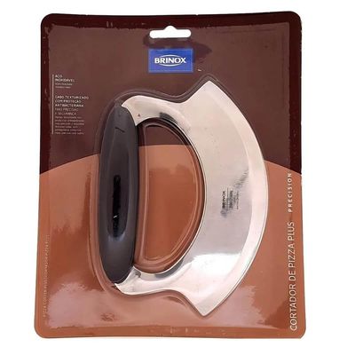 Kit 5 Cortadores de Pizza 16,5cm Inox Brinox Pizzaria Massas Fatiador Manual Precision