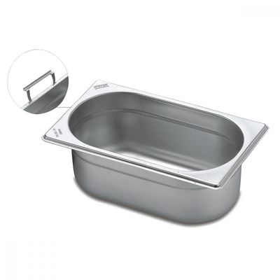 Cuba Tramontina 1/4 em Aço Inox com Alças Moveis Profundidade 65 mm - Aço 304